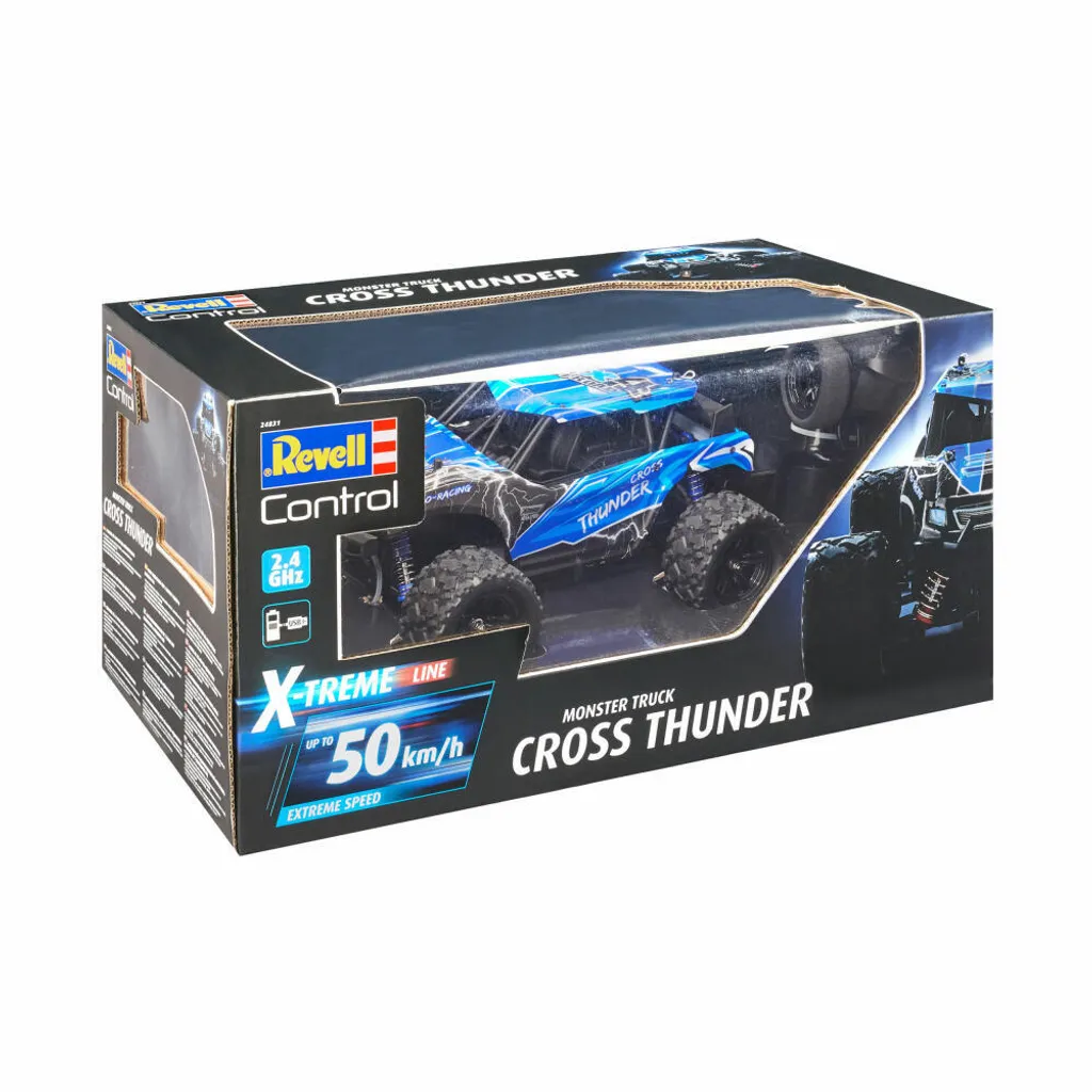 Voiture RC Buggy Électrique 4WD Cross Thunder 1:18 pour Débutant Revell