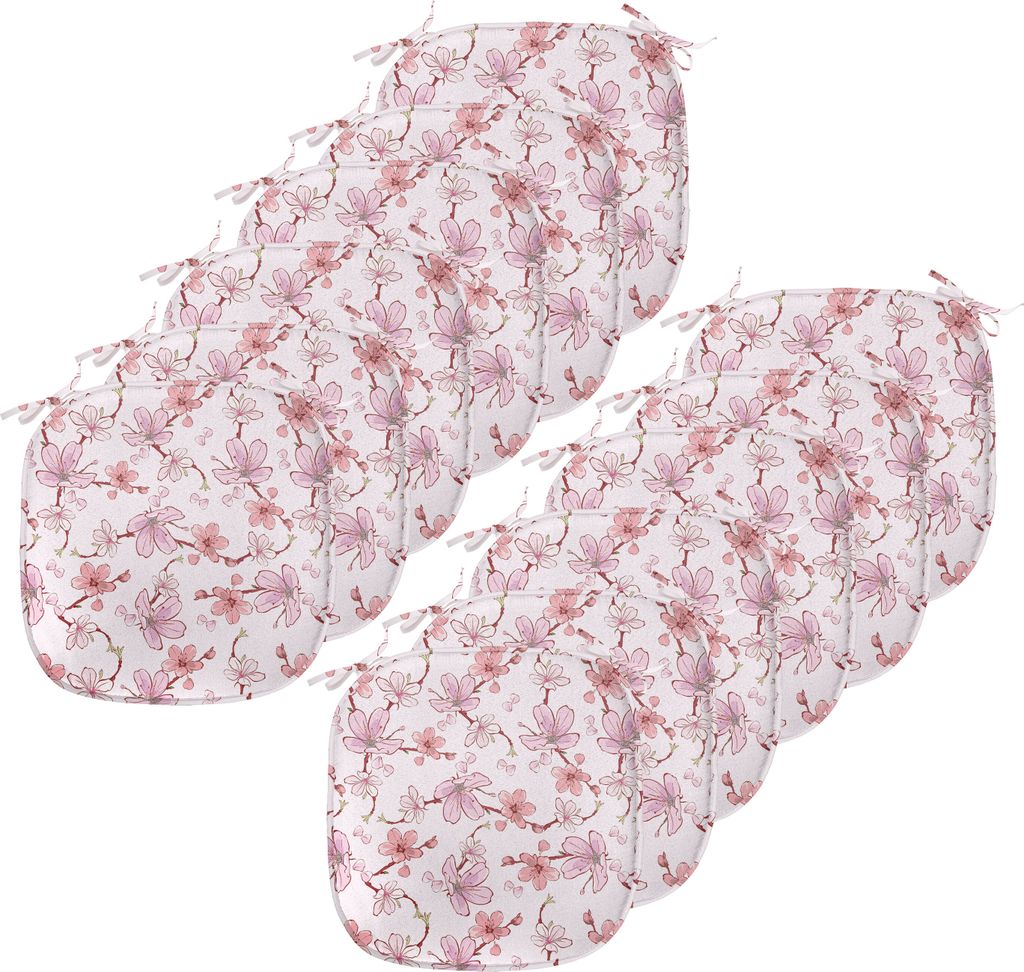 ABAKUHAUS asiatisch Polster für Esszimmerstühle, Japanische Kirsche blüht, Dekoratives wasserfestes Kissen mit Riemen für Küchensitze, 40 cm x...