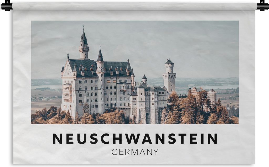 MuchoWow Wandteppich Wandbehang Deutschland - Schloss - Architektur 90x60 cm Tapisserie Dekoration Wandtuch - Wandskulpturen - Bildteppich