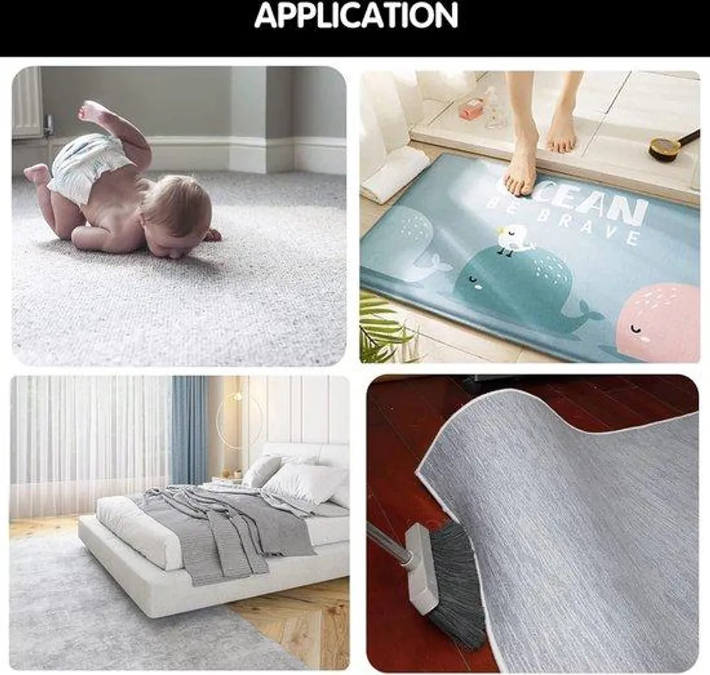 Tapis cœur lavable pour parquet chambre enfant, 50x50cm, Bleu