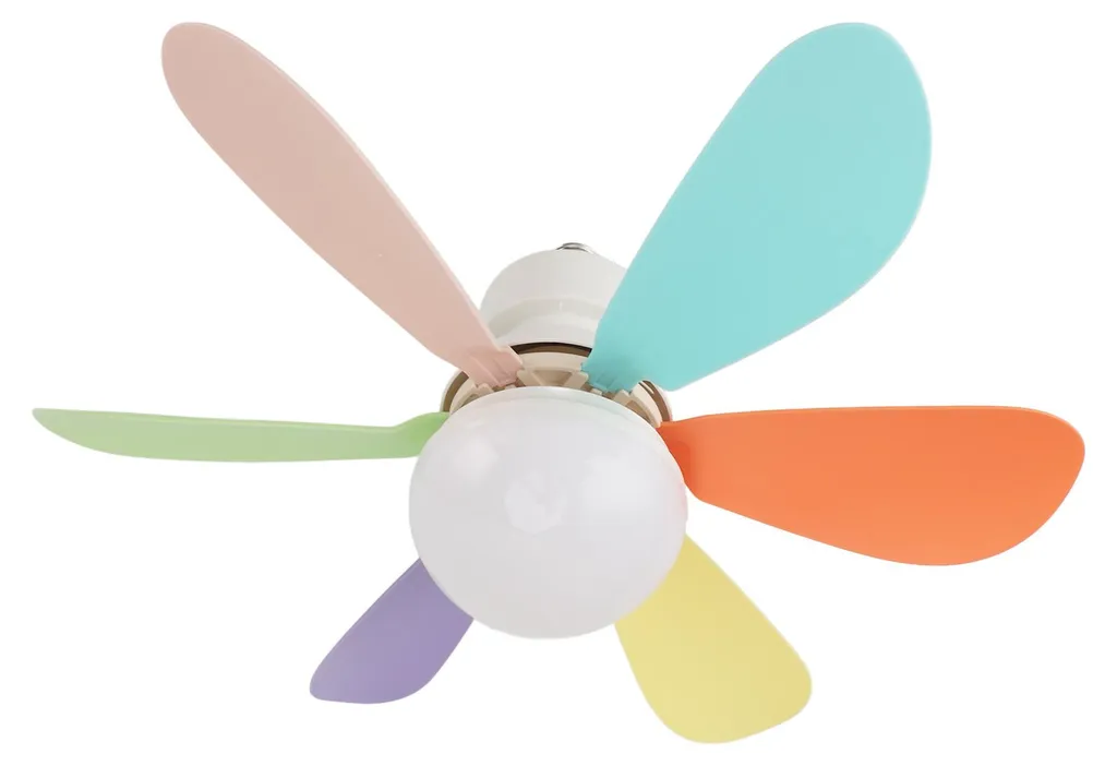 Ventilateur de plafond avec éclairage E27 et télécommande ABS Blanc 30cm