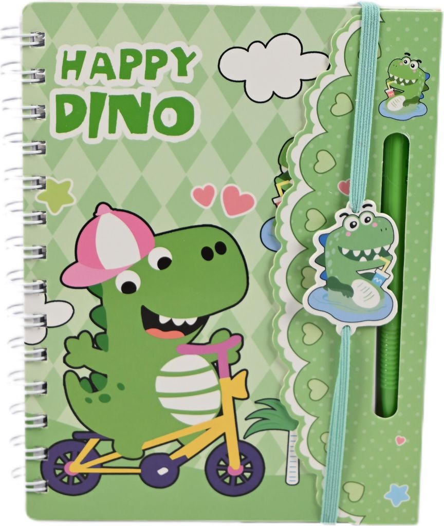 Notizbuch Dinosaurier mit Stift Tagebuch Kinder Set 14x19cm Liniert Schule Geschenk
