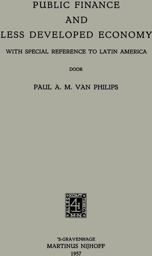Public Finance and Less Developed Economy