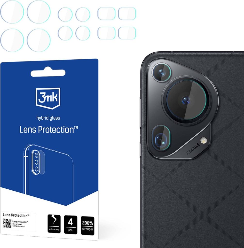 3mk Hybridglas Lens Protection für Huawei Pura 70 Ultra Kamera Objektiv Kameralinse 0,16mm 6H (4 Stück)
