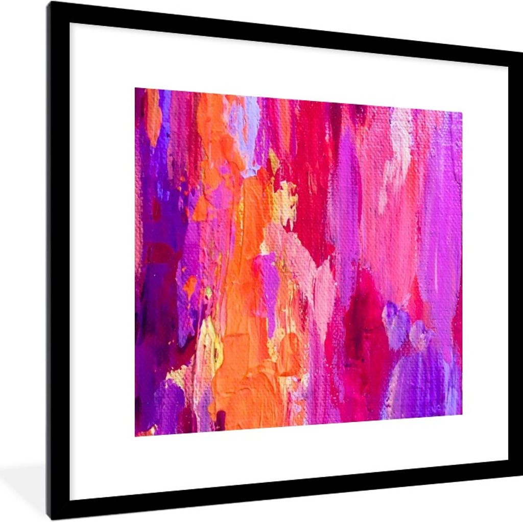 MuchoWow Gerahmtes Poster Acrylmalerei mit leuchtenden Farben 40x40 cm - Poster mit Schwarzem Bilderrahmen Wandposter Rahmen Foto Bilder - Poster...