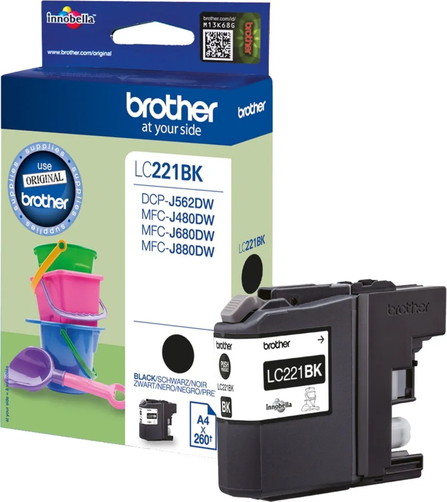 Brother LC221BK Originale Nero - Cartuccia Inchiostro per MFC-J480DW
