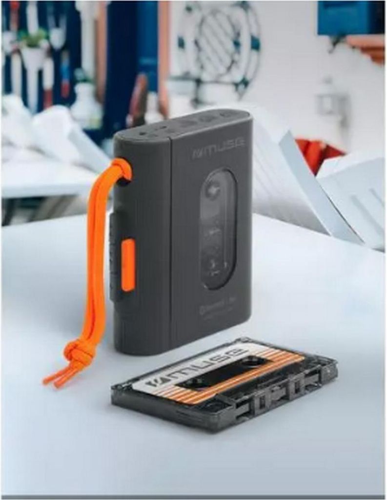 MUSE Lettore Cassette Portatile USB-C – Batteria 1600 MAh, Jack 3.5mm, Semi-Auto Stop, Design Retro Elegante In Nero