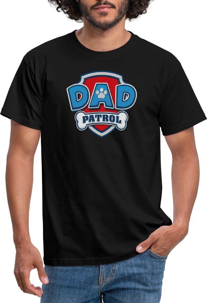 Spreadshirt Paw Patrol Dad Patrol Vatertag Papa Karneval Männer T-Shirt, XL, Schwarz