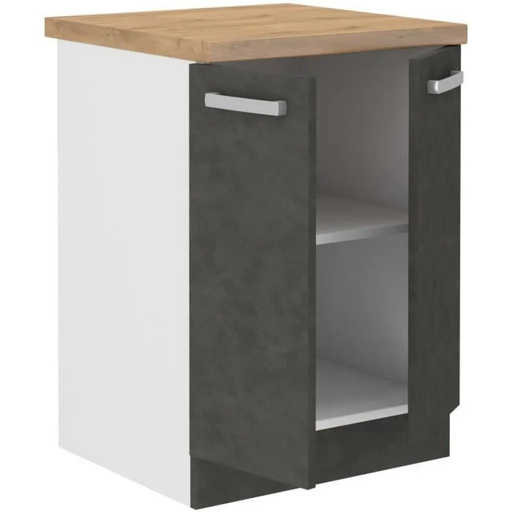 Armoire basse grise LASSEN pour optimiser petit espace 60x85 cm mat