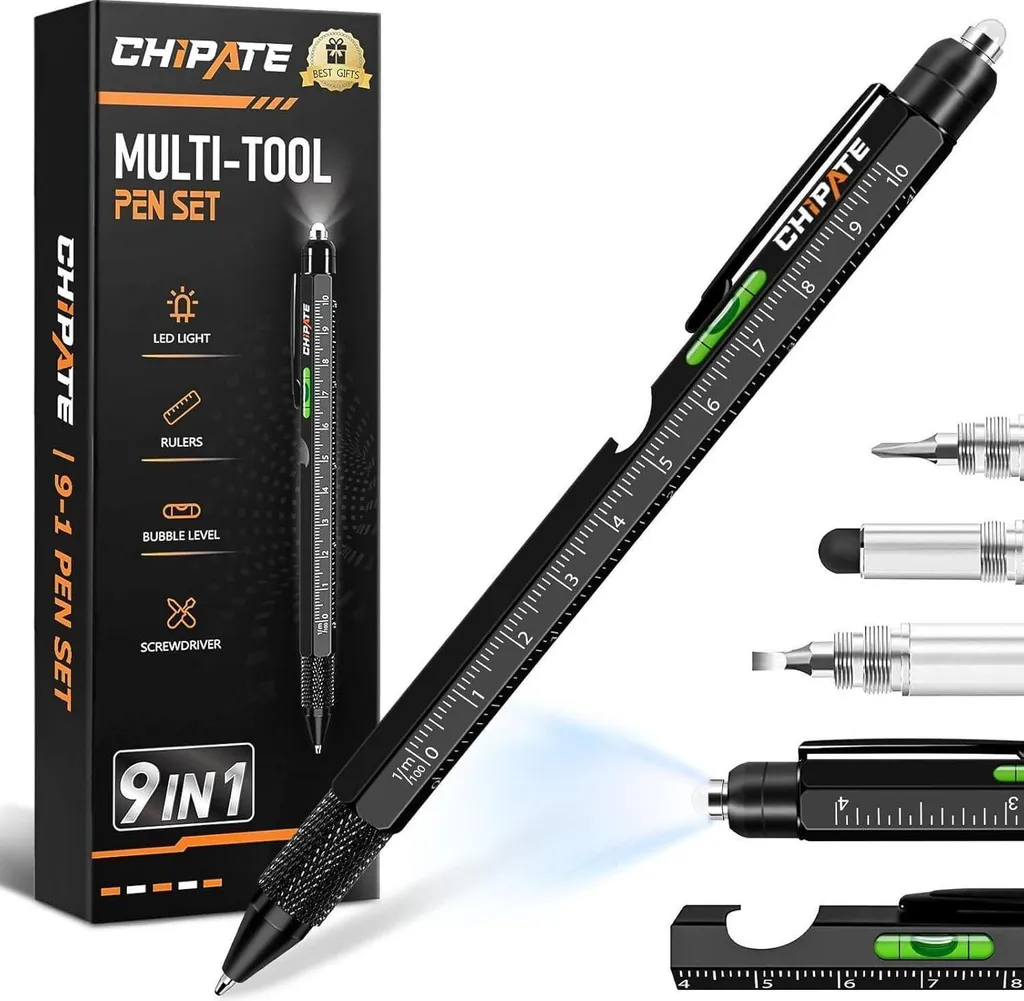 Stylo 9 en 1 Chipate Noir : ne cherchez plus vos outils de précision