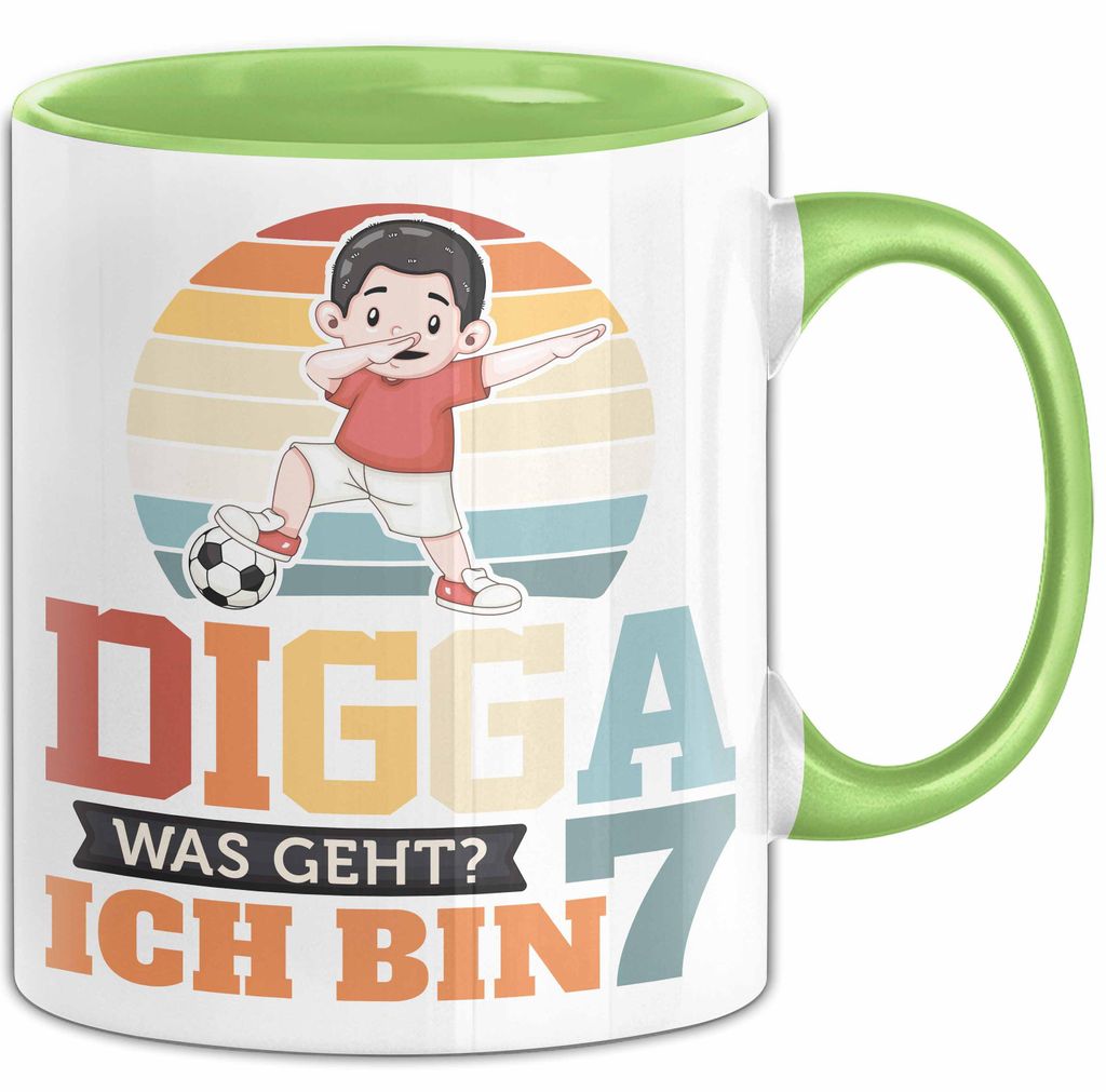 Digga Tasse Geschenk Siebter Geburtstag Lustiger Spruch Was Geht (Grün)
