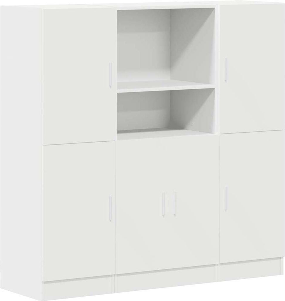3-tlg. Küchenschrank-Set Weiß Holzwerkstoff