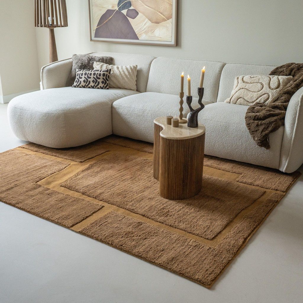 Volero - Wollteppich - Judith Pebble Braun - 80x150cm - Wohnzimmer, Schlafzimmer - Modern, Skandinavisch