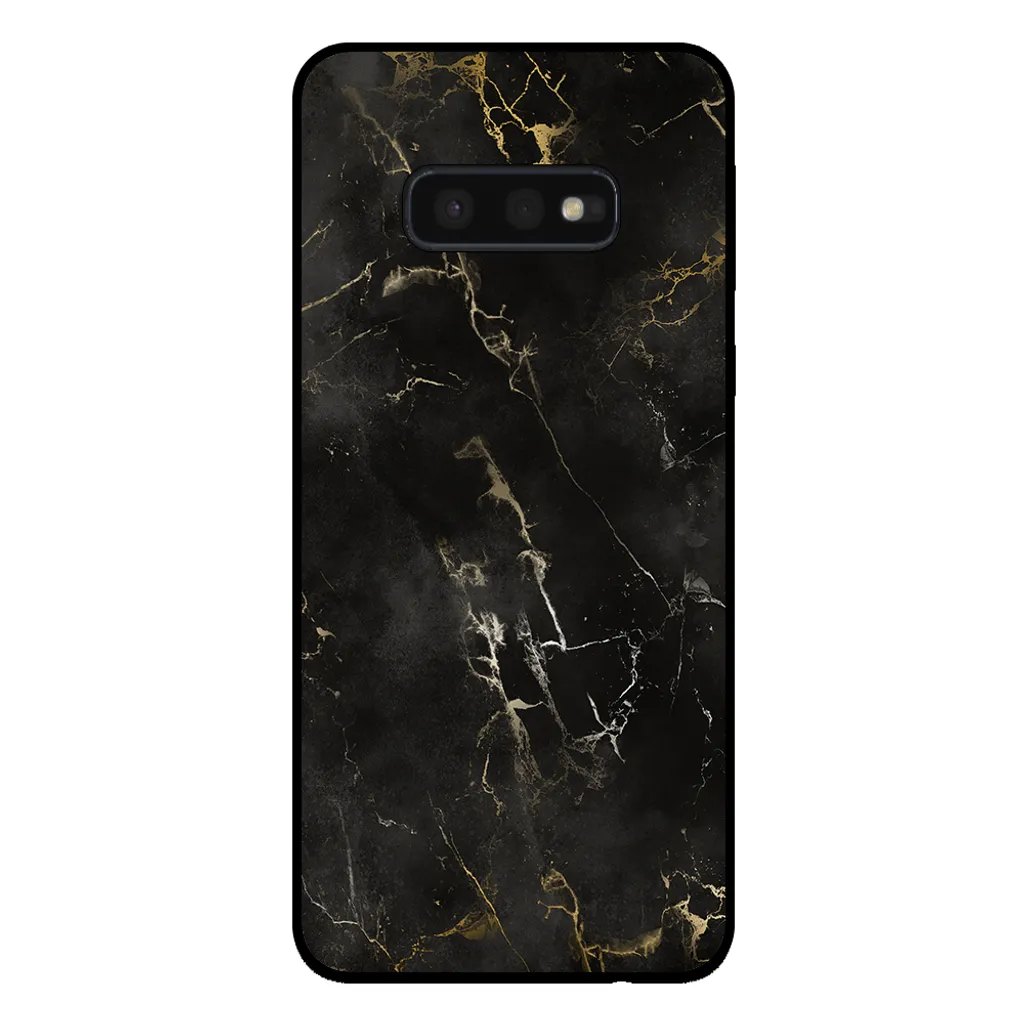 Smartphonica Custodia per Samsung Galaxy S10E con stampa in marmo - Custodia posteriore in TPU con design in marmo - Nero