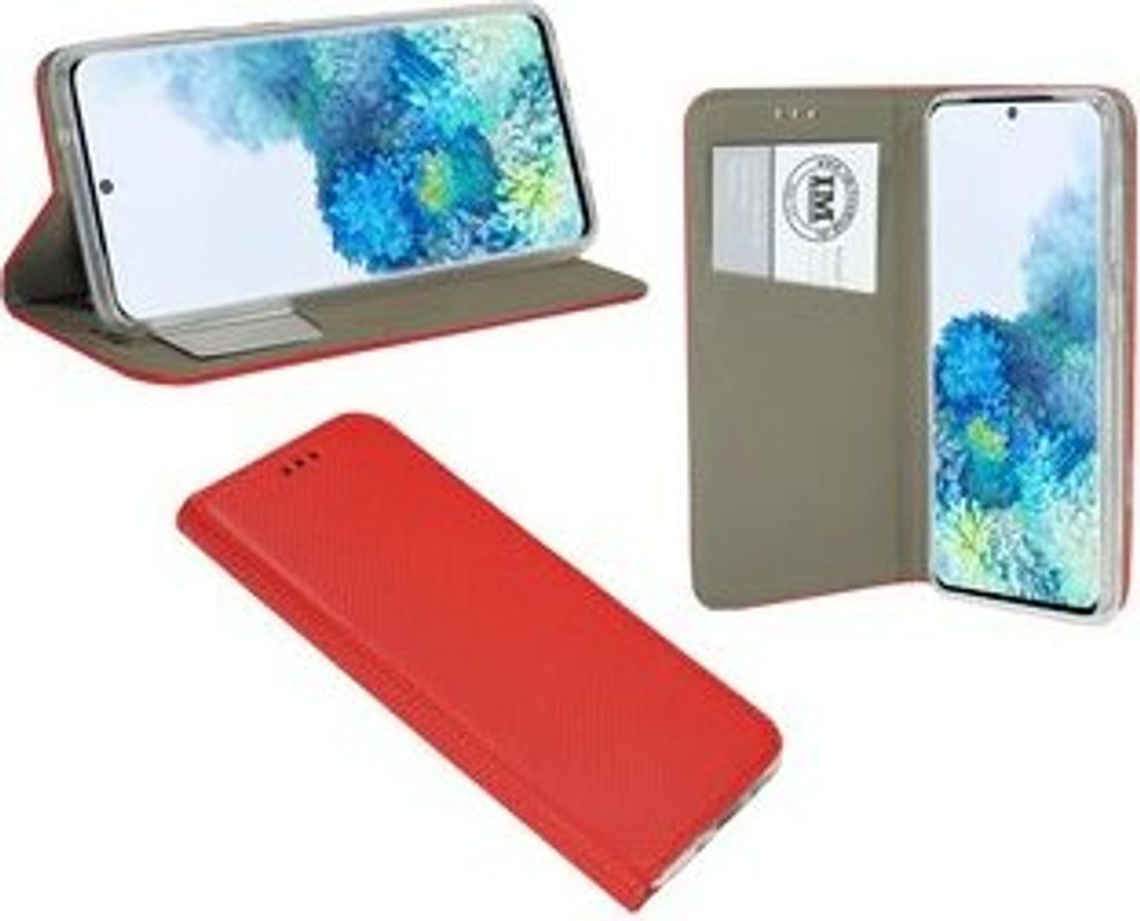 cofi1453 Buch Tasche "Smart" kompatibel mit SAMSUNG GALAXY S20 ( G980F ) Handy Hülle Etui Brieftasche Schutzhülle mit Standfunktion, Kartenfach Rot