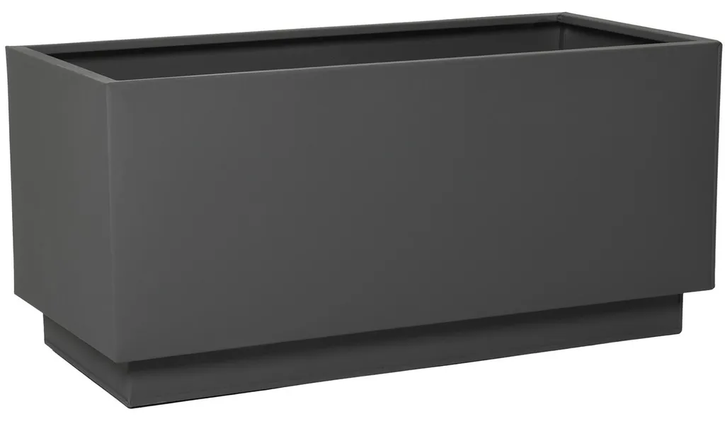 Grande jardinière rectangulaire en zinc anthracite mat 80cm - MAXI Bac