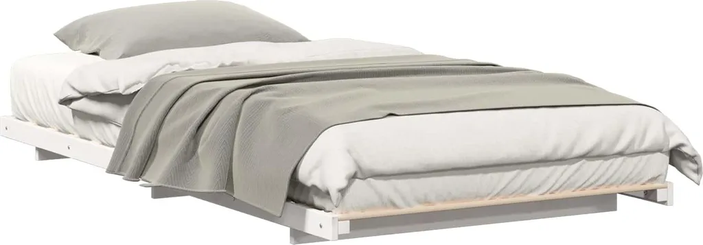 SYFAX Struttura Letto 80x210 cm Bianco | Base a Terra in Pino