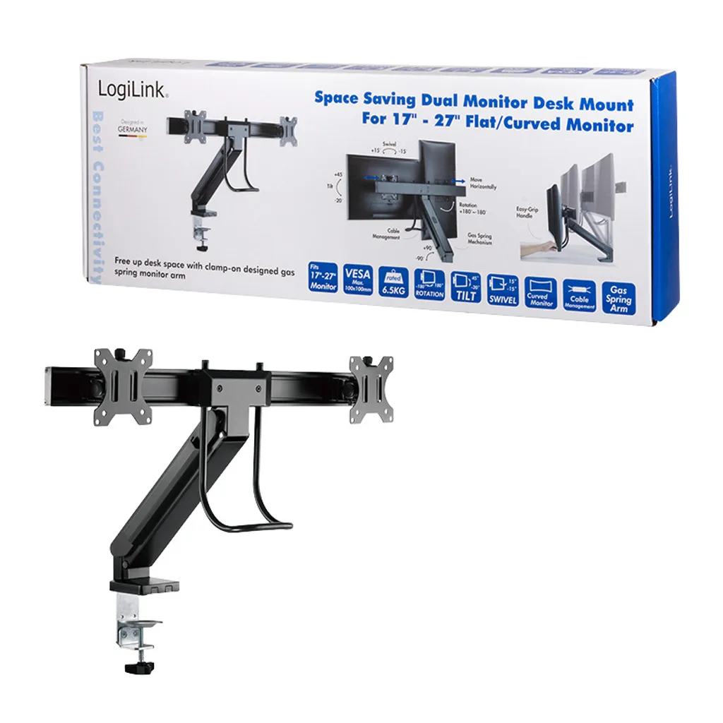 Double Support Écran Ergonomique pour Bureau Télétravail 17-27" - 10