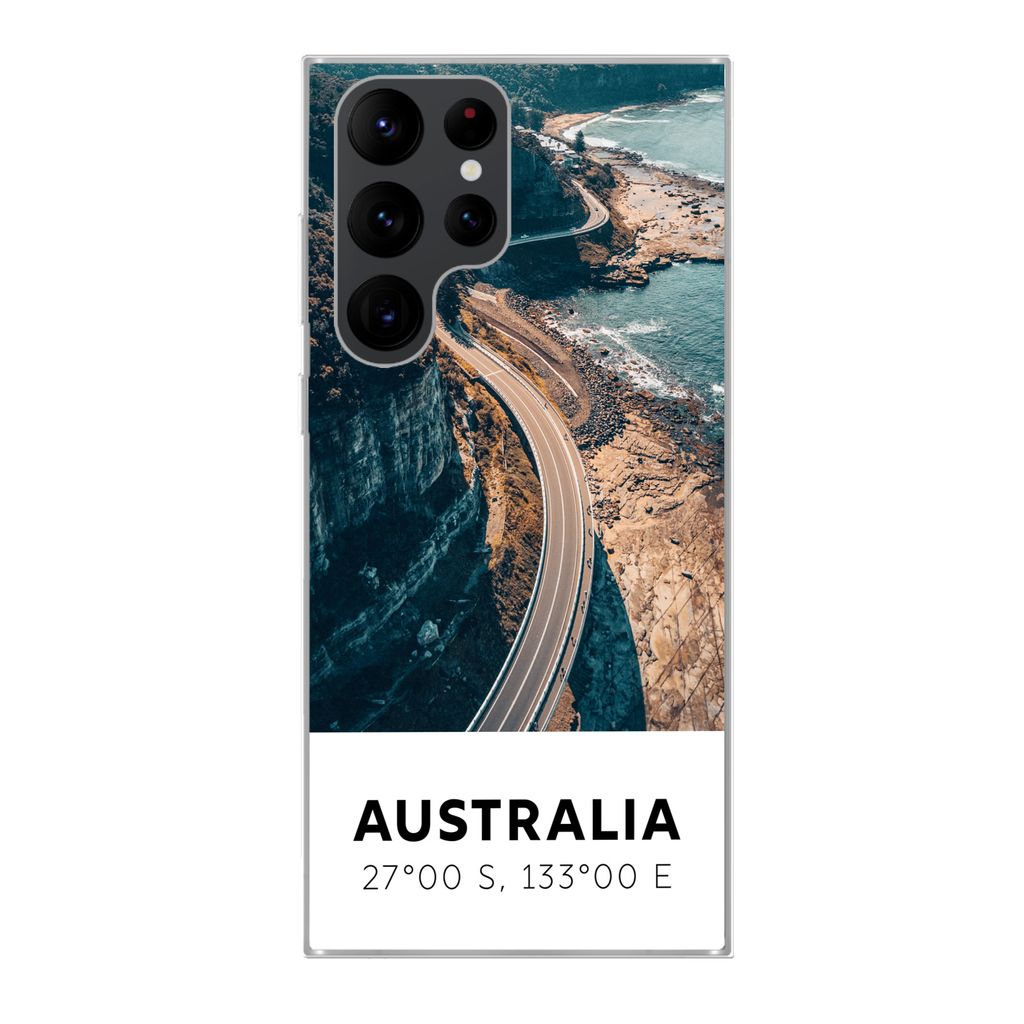 MuchoWow Handyhülle Schutzhülle Hülle für Samsung Galaxy S22 Ultra Australien - Meer - Schnellstraße - Sommer Silikon Softcase Handy Hülle ...