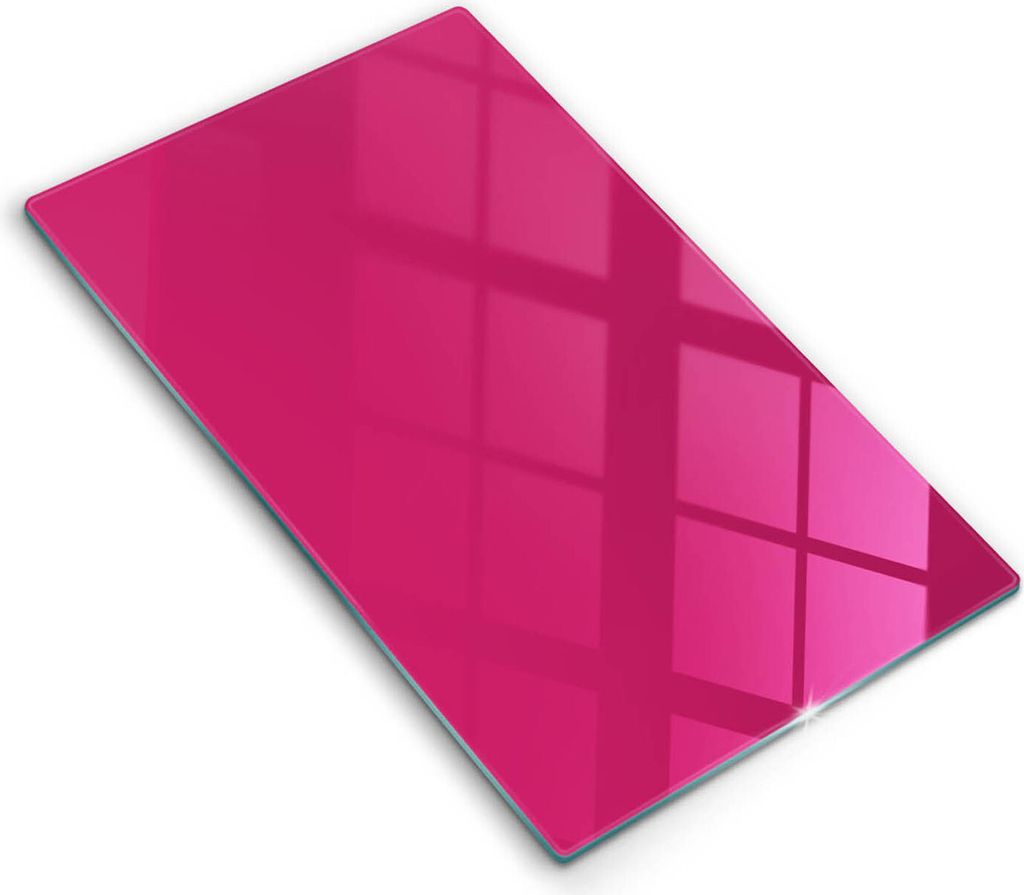 Glasschneideplatte - Herdabdeckplatte - 30x52 cm - Schneidebrett - Spritzschutz - Pinke Farbe