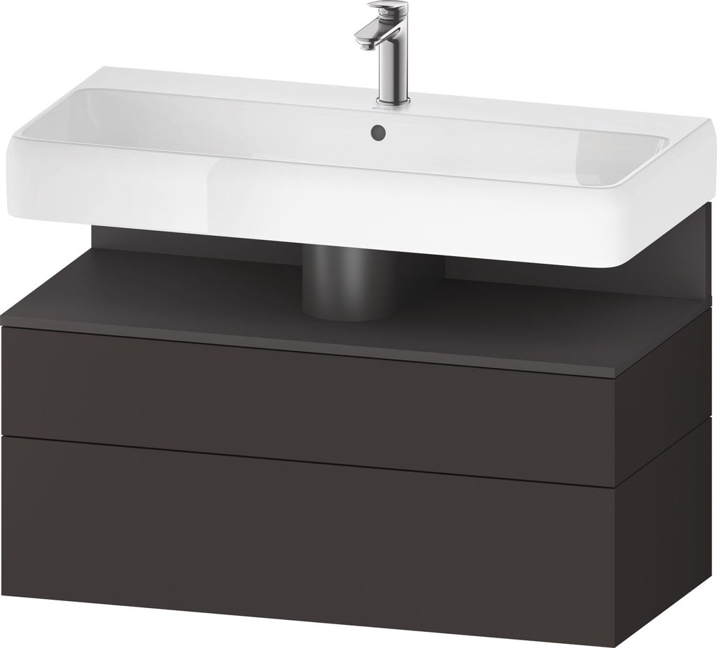Duravit Collection One Waschtischunterbau, 1 Auszug und 1 Schublade, 990x470x590mm, Nische Graphit matt, QA4395049800010