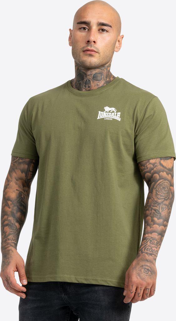 Herren T-Shirt normale Passform Doppelpack BLAIRMORE Black/Olive 3XL Lonsdale