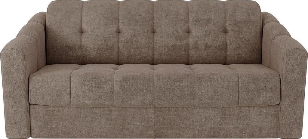 3-Sitzer-Schlafsofa mit Express-Klappmechanismus aus strukturiertem Stoff in Taupe – Liegefläche auf breiten Lattenrosten (140 cm) – Matratze ...