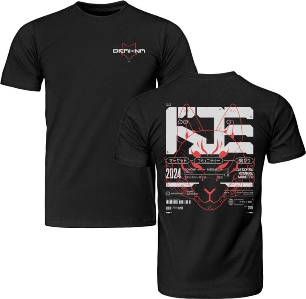 NEOMACHI T-Shirt Herren DKMIxNM schwarz Gaming 100% Baumwolle M