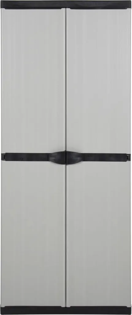 Mobiletto Esterno 3 Ripiani vidaXL 68x40x168 cm Grigio e Nero - 1