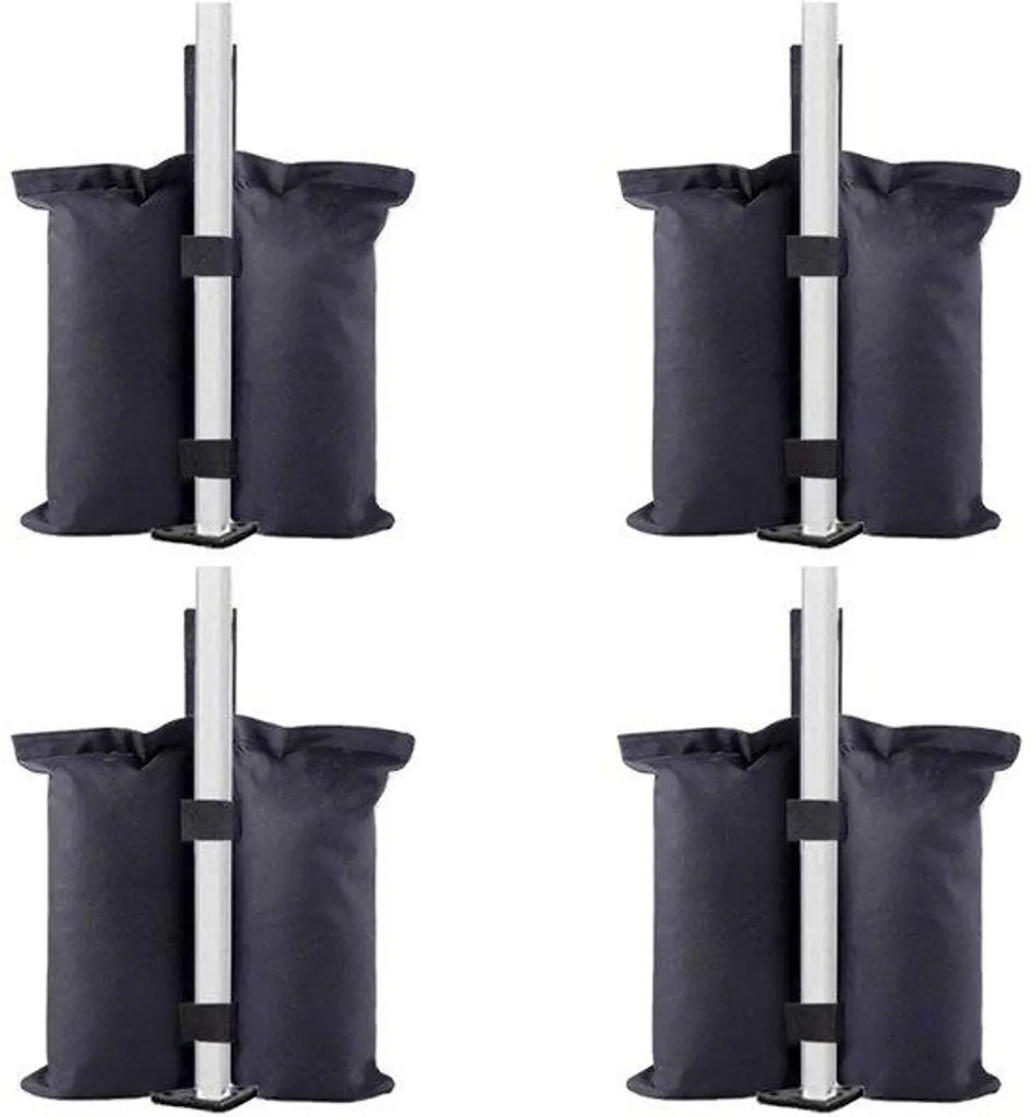 Sac de sable pour pied de parasol et tonnelle : lot de 4 poids d'ancrage