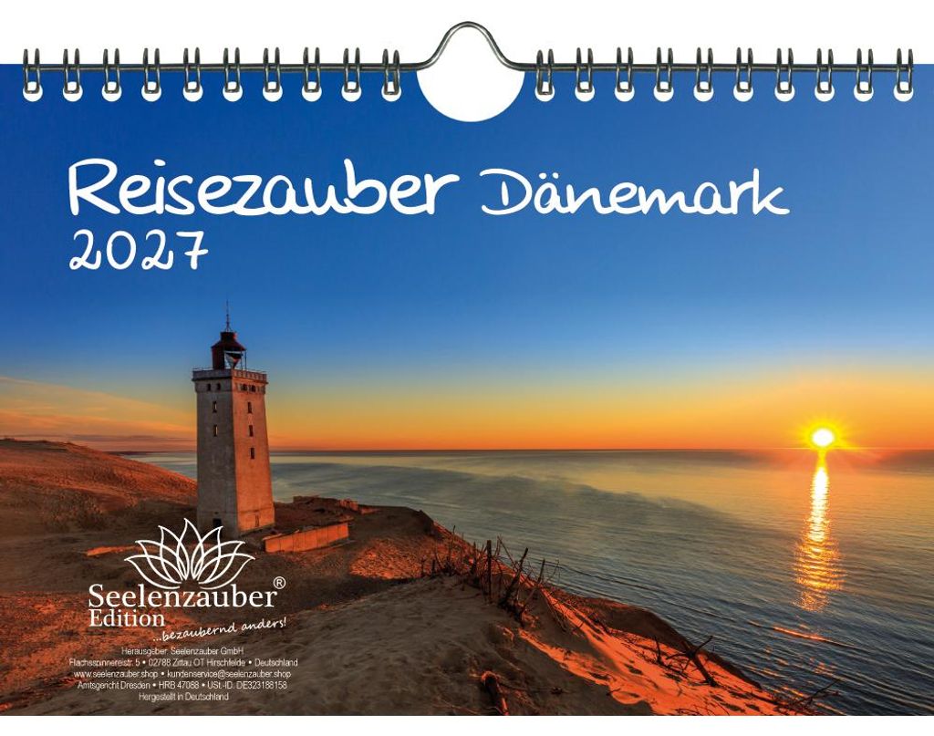 Reisezauber Dänemark DIN A5 Kalender für 2027 Kopenhagen Stadt Reise Land Urlaub - Seelenzauber