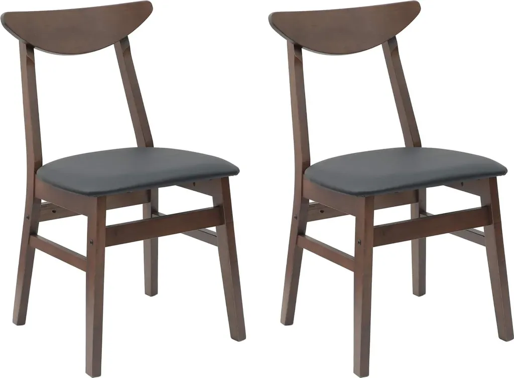 Chaise de salle à manger ergonomique et stable lot de 2 marron clair