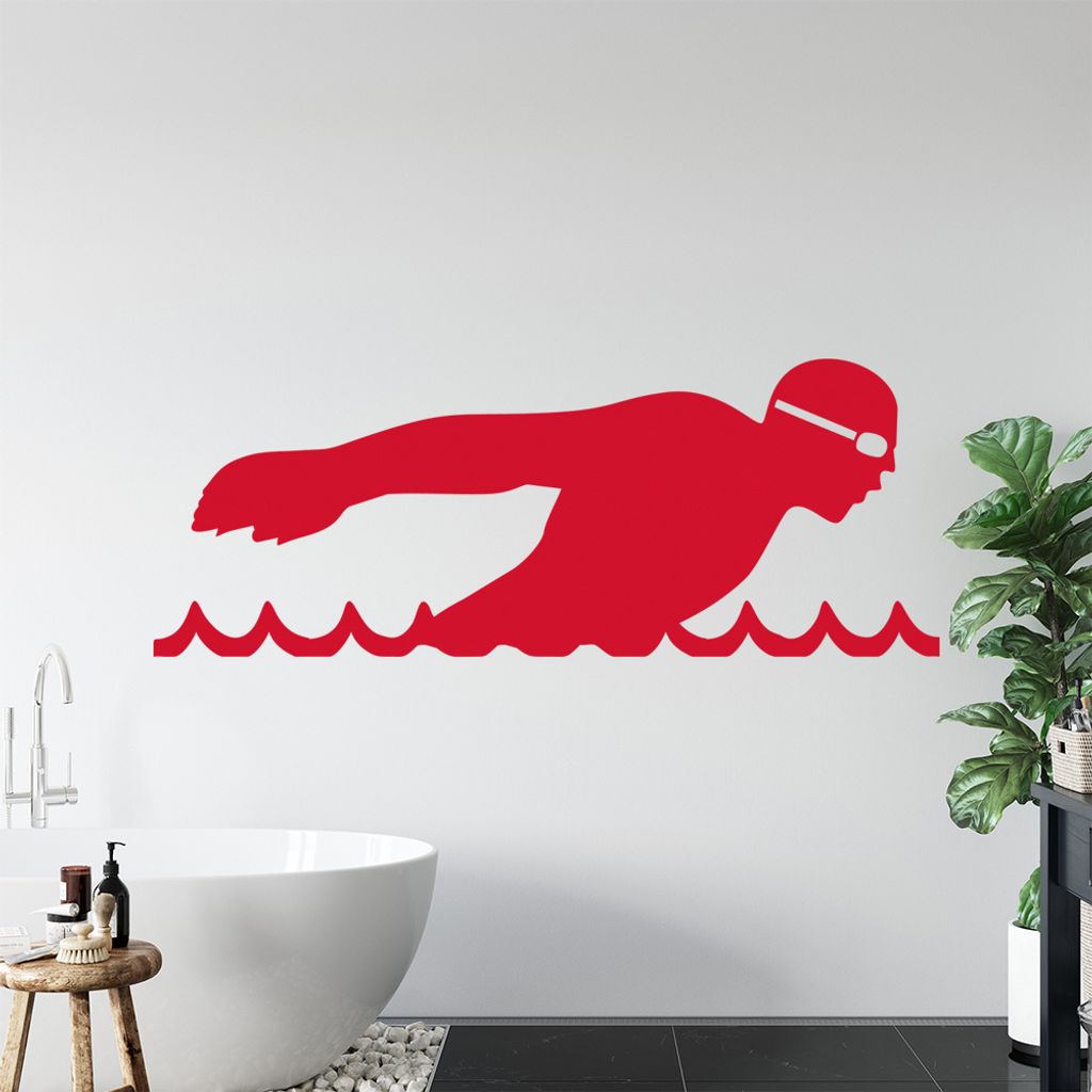 Triathlon Sportler Figur Wandtattoo Wandaufkleber Wall Sticker - Dekoration, Küche, Wohnzimmer, Schlafzimmer, Badezimmer