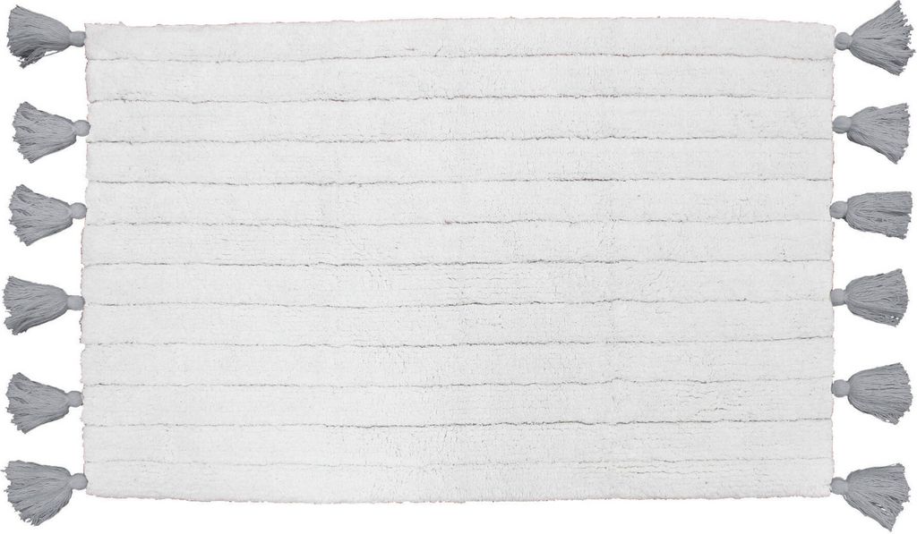 Badematte MINATIS, 100% Baumwolle, mit Fransen, 50 x 80 cm