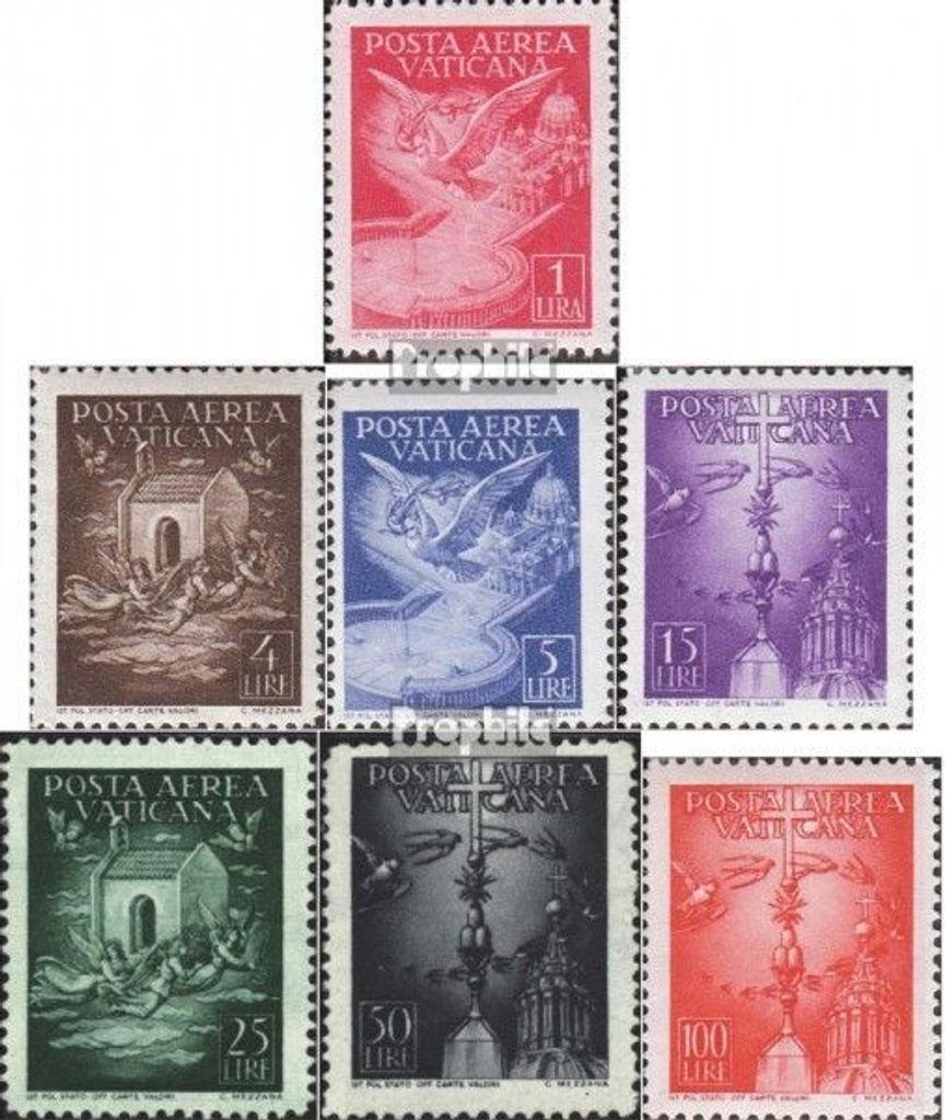 Briefmarken Vatikanstadt 1947 Mi 140-146 (kompl.Ausg.) Jahrgang 1947 komplett postfrisch Flugpost