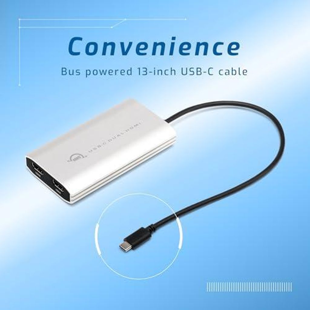 USB-C Dual HDMI 4K Display Adapter mit DisplayLink - für Apple Silicon M1 & M2 Macs oder andere Macs oder PCs mit USB-C oder Thunderbolt