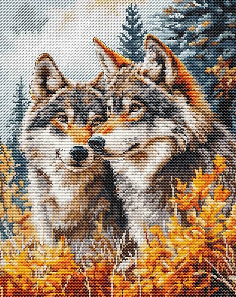 Kit Punto Croce Moderno Luca-S Forest Guardians - Completo 25x32