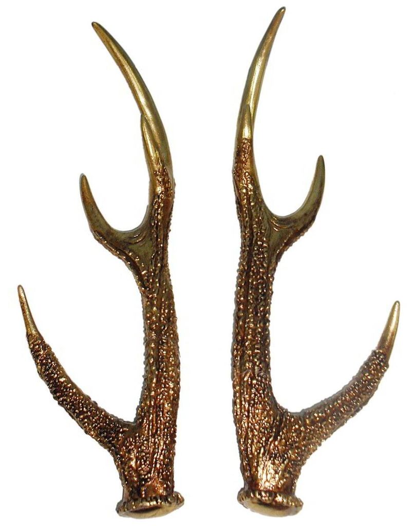 Trophäe Tischdeko Hirschgeweih gold 37x13x12cm 2erSet Produktbild 