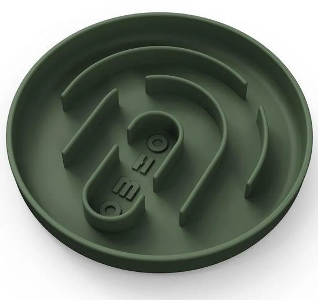 Gamelle anti-glouton pour chien : silicone vert pour repas apaisé