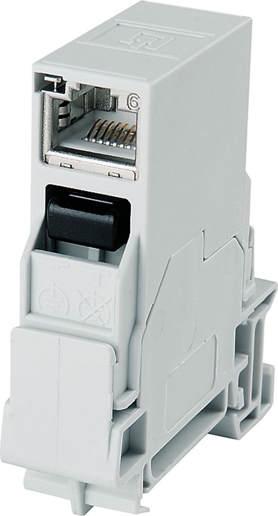 TELEGÄRTNER STX Tragschienen-Verbinder, RJ45 Kupplung Cat.6 Class EA (ISO)