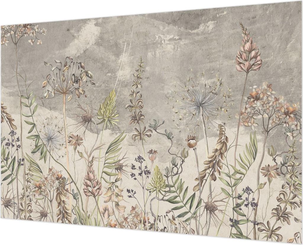 Wandtapete - Dekorative Tapete für Wohnzimmer - Tapetenfolie für Wanddekoration - 152x104 cm - Wildpflanzen