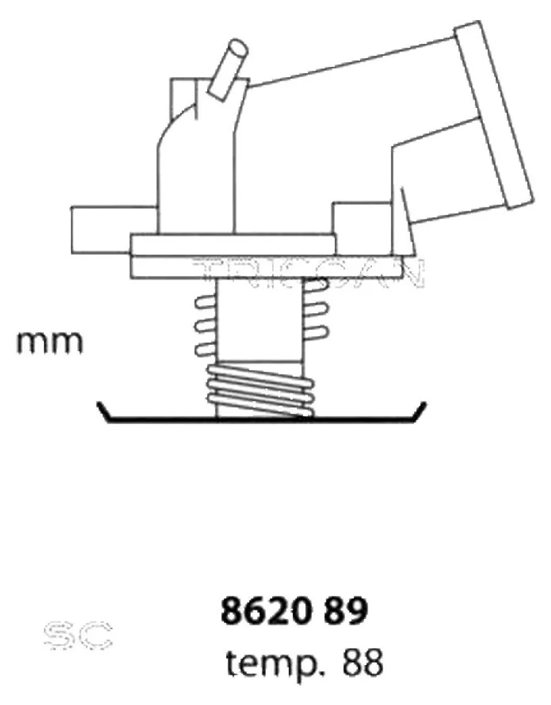 Boîtier thermostat de refroidissement moteur pour Mercedes-Benz Classe C 88°C