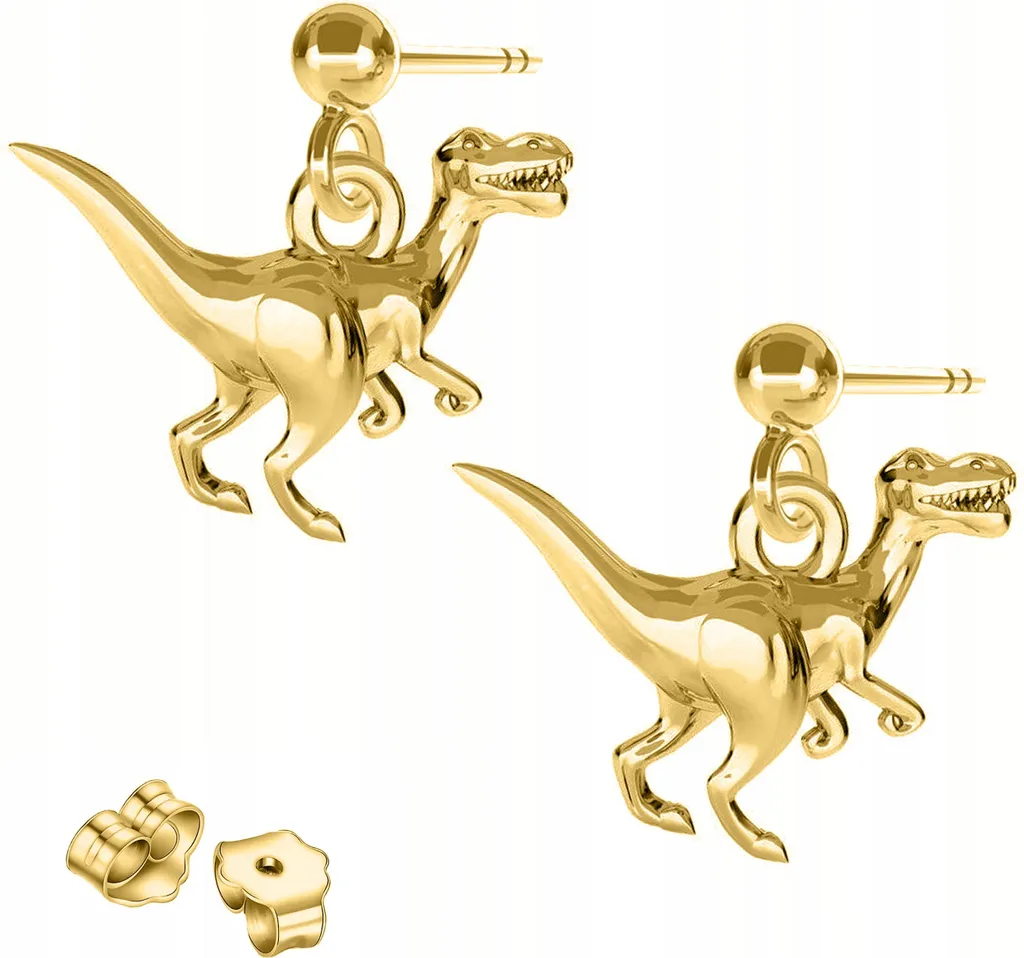 Orecchini Dinosauro Argento 925 Placcato Oro - Caratteristiche e Purezza - 2