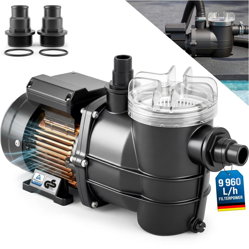 monzana Pompa di filtraggio 9.960 l/h prefiltro pompe per Immagine del prodotto 