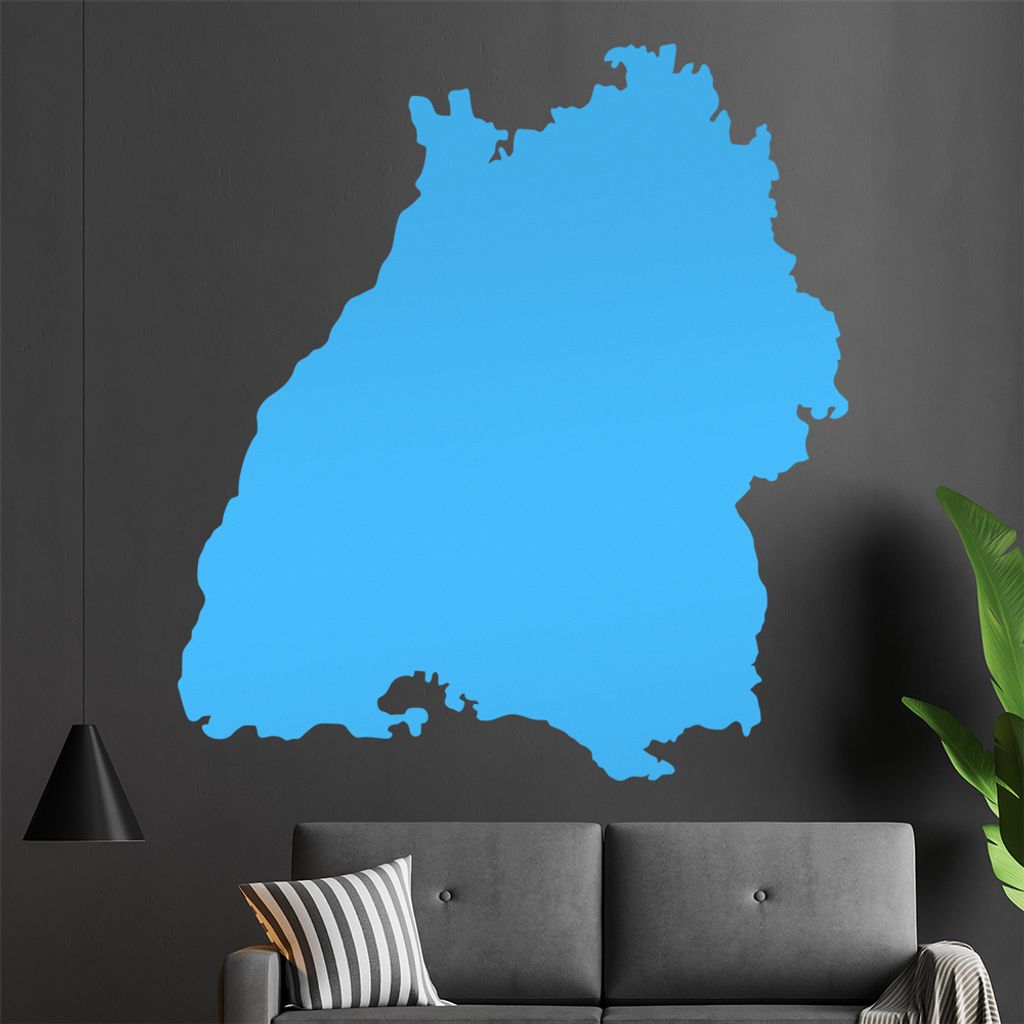KIWISTAR Bundesland Baden-Württemberg - Stuttgart Schwarzwald Wandtattoo in 6 Größen - Wandaufkleber Wall Sticker - Dekoration, Küche, Wohnzimm...