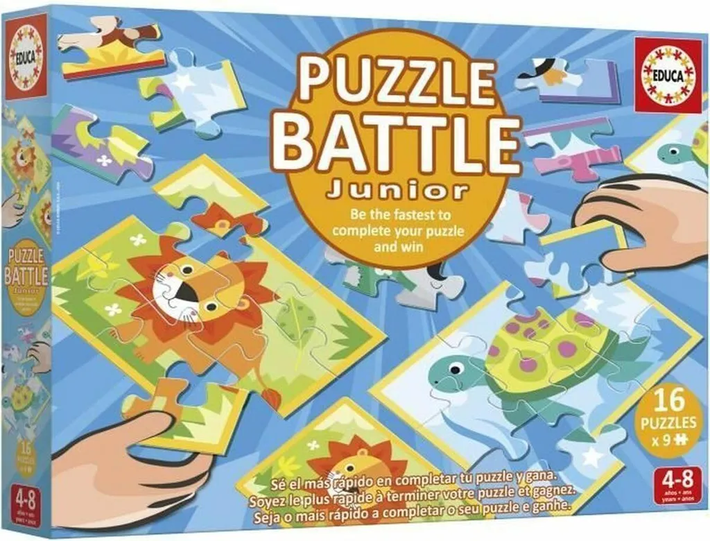 Puzzle Educa Battle Jr Animales 144 Pièces - Adieu l'Ennui des Enfants