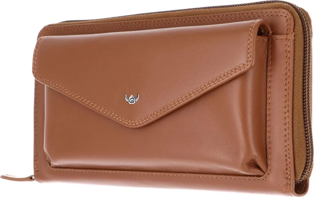 Golden Head Pelle portafoglio Polo RFID Protect RV-Damenbörse 2830 Cognac marrone