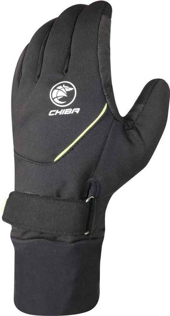 CHIBA Rain Pro - wasserdichte Softshell-Fahrradhandschuhe schwarz/neongelb, 3XL