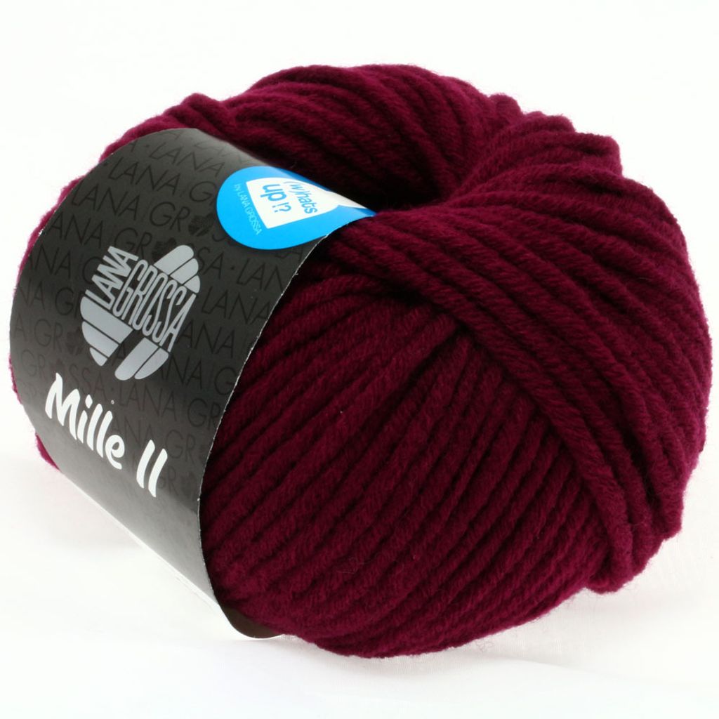 Lana Grossa MILLE II 50 g strapazierfähiges Mischgarn mit Wolle 55 m Farbe 072 - Burgund