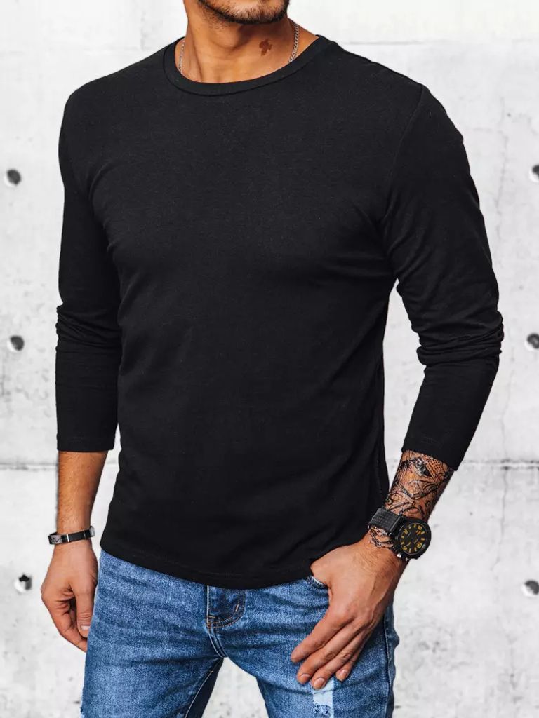 Dstreet Langarm-T-Shirt für Männer Nyandak schwarz XXL